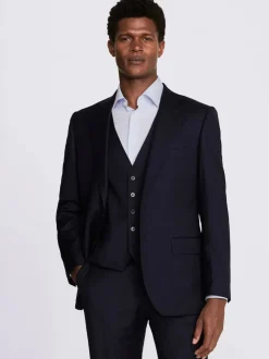 MOSS Navy Regular Twill Suit Jacket