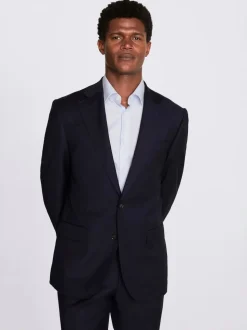 MOSS Navy Regular Twill Suit Jacket
