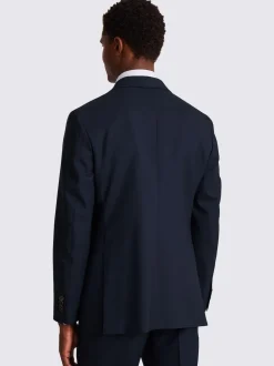 Moss Navy Tailored Double Breasted Italian Suit Jacket