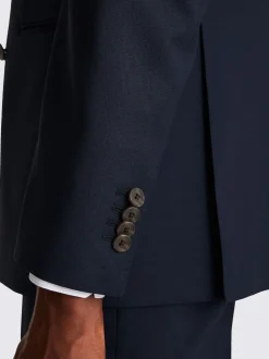 Moss Navy Tailored Double Breasted Italian Suit Jacket