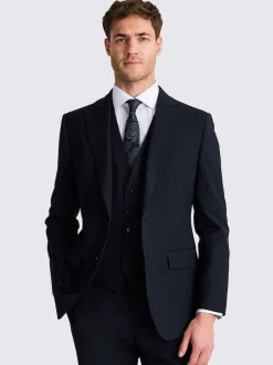MOSS Navy Tailored Performance Suit Jacket
