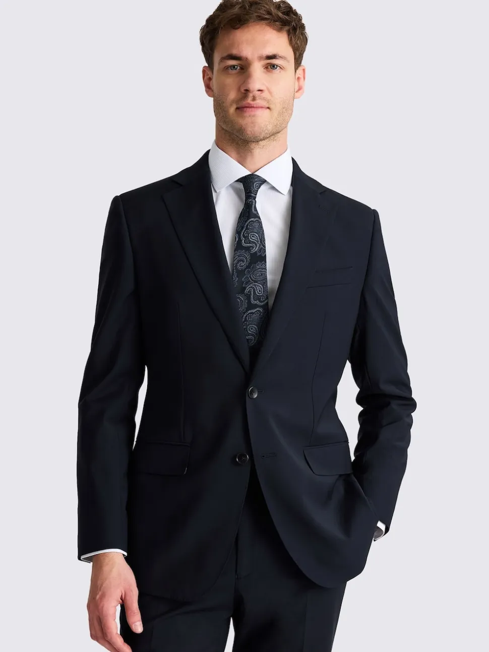 MOSS Navy Tailored Performance Suit Jacket