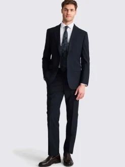 MOSS Navy Tailored Performance Suit Jacket