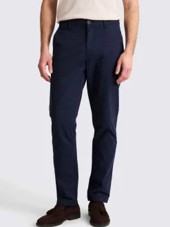 MOSS Navy Tailored Stretch Chino Trousers