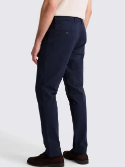 MOSS Navy Tailored Stretch Chino Trousers