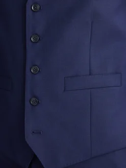 MOSS Navy Tailored Twill Suit Waistcoat