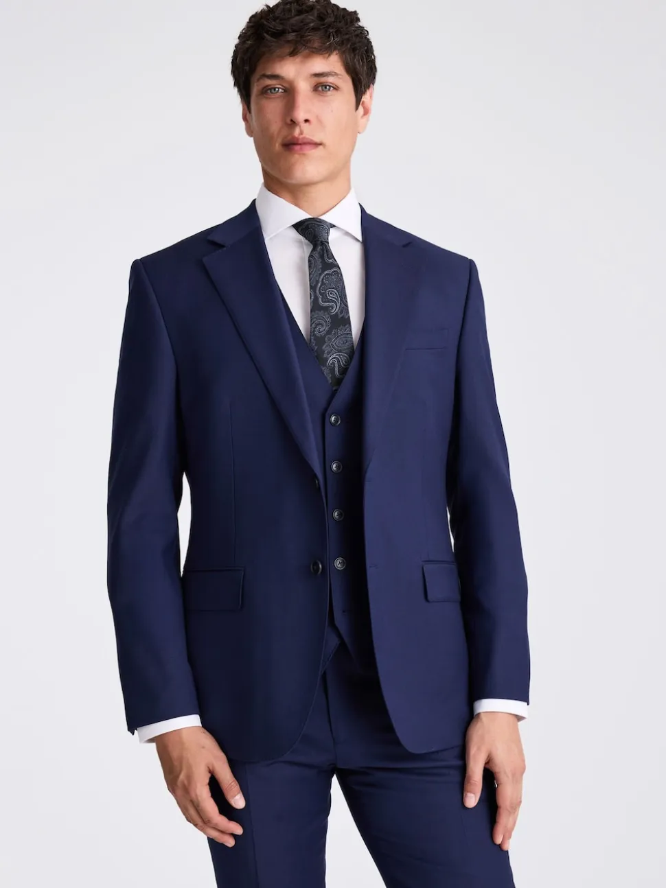 MOSS Navy Tailored Twill Suit Jacket
