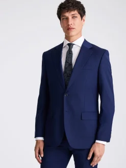 MOSS Navy Tailored Twill Suit Jacket