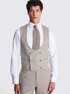 MOSS Neutral Slim Suit Waistcoat