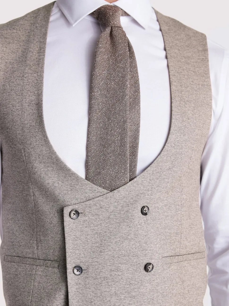 MOSS Neutral Slim Suit Waistcoat