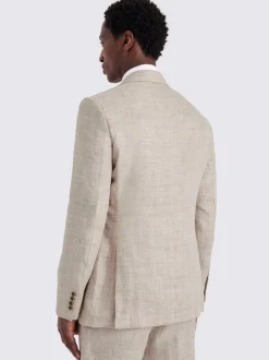 MOSS Oatmeal Tailored Fit Linen Suit Jacket