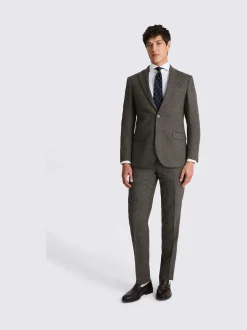 MOSS Olive Tailored Herringbone Suit Jacket