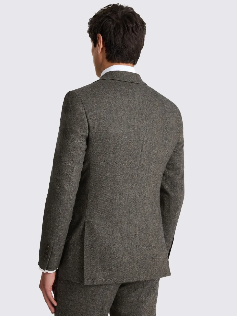 MOSS Olive Tailored Herringbone Suit Jacket