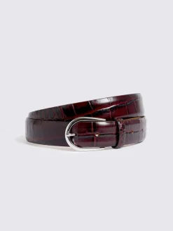 MOSS Red Italian Croc Belt