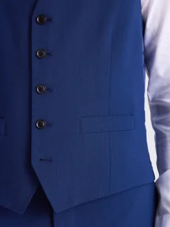 MOSS Royal Blue Tailored Fit Suit Waistcoat