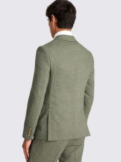 MOSS Sage Slim Herringbone Tweed Suit Jacket