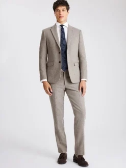 MOSS Stone Slim Donegal Tweed Suit Jacket