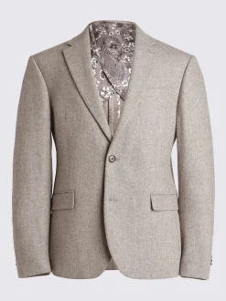 MOSS Stone Slim Donegal Tweed Suit Jacket