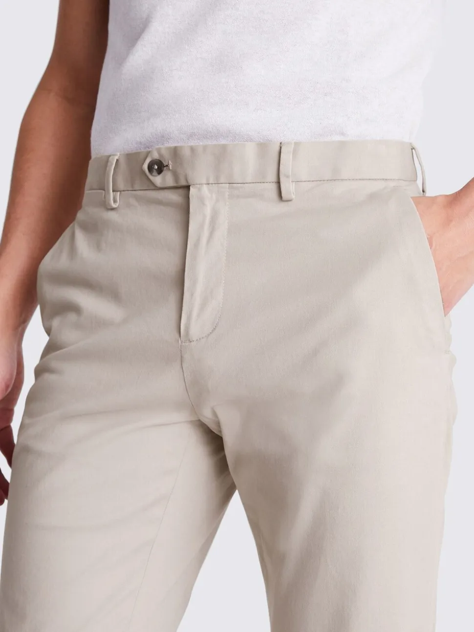 MOSS Stone Slim Stretch Chino Trousers