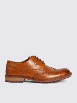 MOSS Tan Bray Lightweight Brogue Shoes