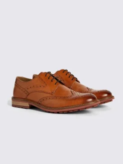 MOSS Tan Bray Lightweight Brogue Shoes