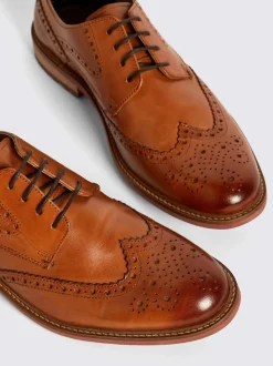 MOSS Tan Bray Lightweight Brogue Shoes
