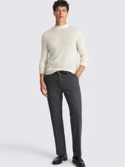 MOSS White Merino-Blend Mock-Neck Jumper
