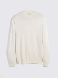 MOSS White Merino-Blend Mock-Neck Jumper