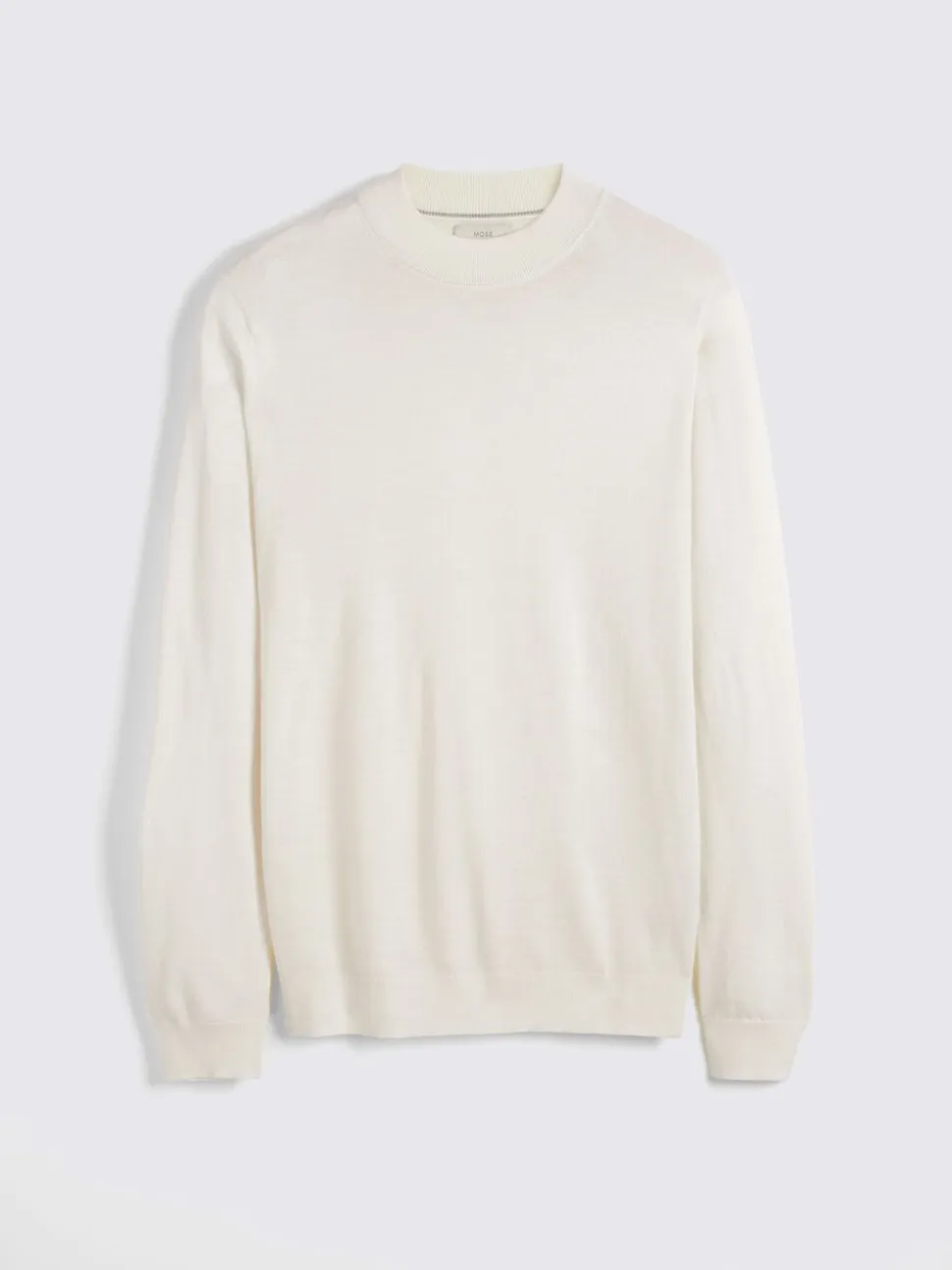 MOSS White Merino-Blend Mock-Neck Jumper