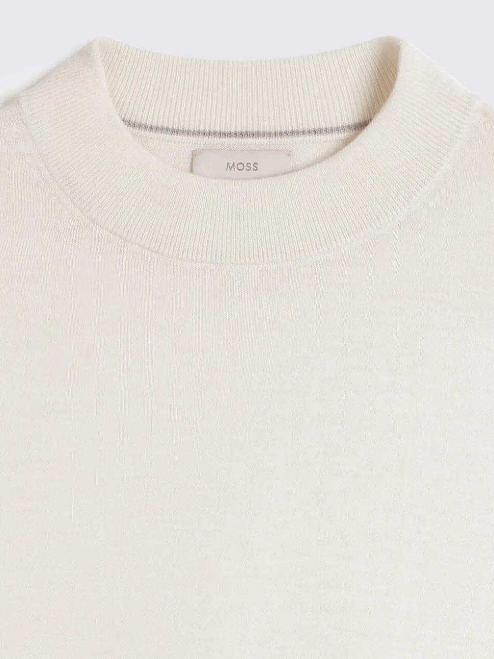 MOSS White Merino-Blend Mock-Neck Jumper
