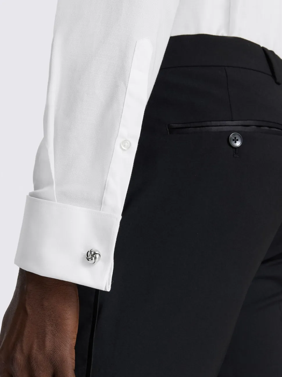 MOSS White Slim Concealed Placket Dress Shirt