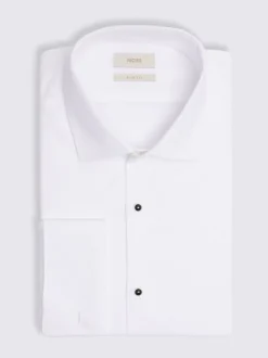 MOSS White Slim Marcella Bib Dress Shirt