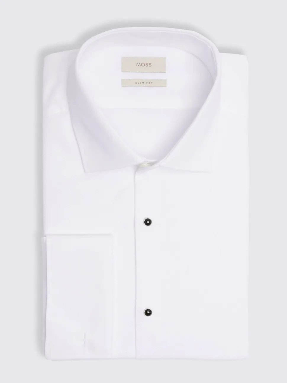 MOSS White Slim Marcella Bib Dress Shirt