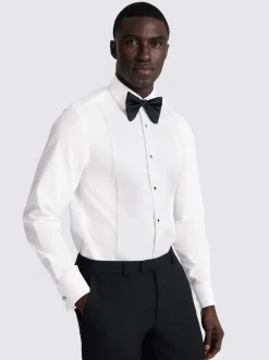 MOSS White Tailored Marcella Bib Dress Shirt