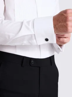 MOSS White Tailored Pleated Dress Shirt
