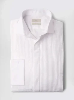 MOSS White Tailored Pleated Dress Shirt