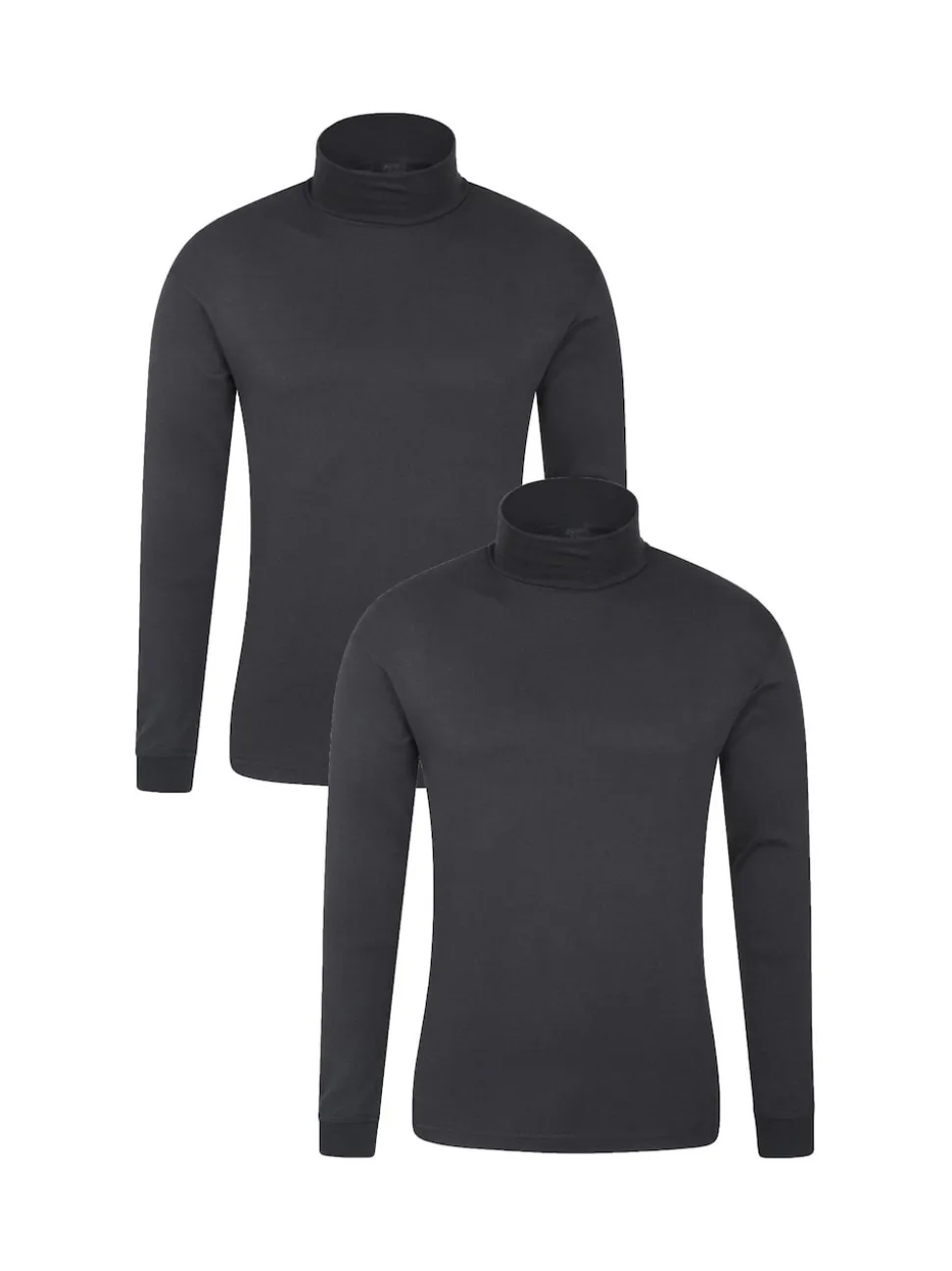 Mountain Warehouse Black Mens Meribel 100% Cotton Thermal Multipack Top
