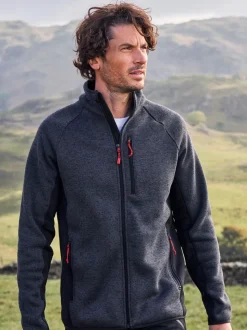 Mountain Warehouse Black Mens Treston Full-Zip Fleece Jacket