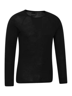 Mountain Warehouse Black Merino Mens Round Neck Thermal Top