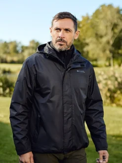 Mountain Warehouse Black Mens Fell 3-In-1 Water Resistant Jacket