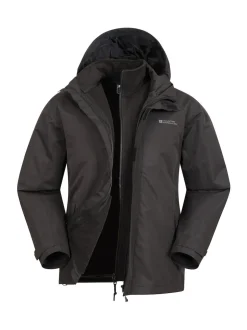 Mountain Warehouse Black Mens Fell 3-In-1 Water Resistant Jacket