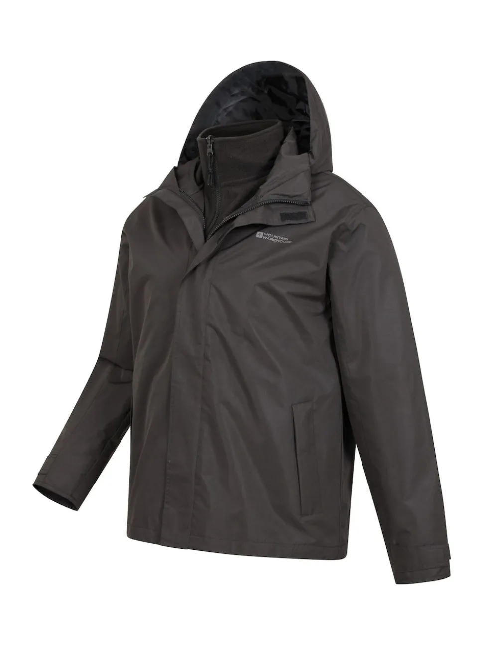 Mountain Warehouse Black Mens Fell 3-In-1 Water Resistant Jacket