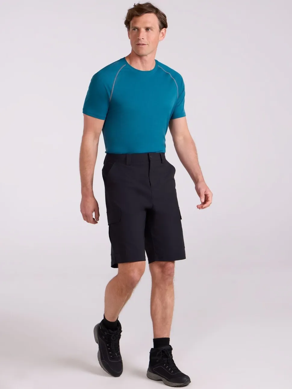 Mountain Warehouse Black Mens Delta Cargo Quick Drying Stretch Shorts