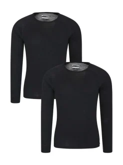 Mountain Warehouse Black Merino Thermal Tops 2 Pack