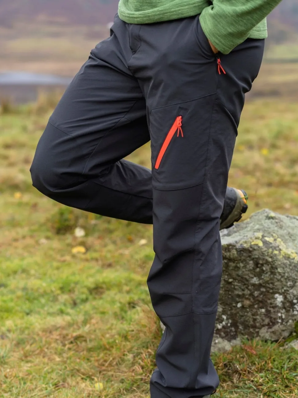 Mountain Warehouse Black Mens Forest Water Resistant Trekking Trousers