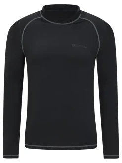Mountain Warehouse Black Mens Long Sleeve Rash Vest