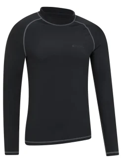 Mountain Warehouse Black Mens Long Sleeve Rash Vest