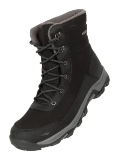 Mountain Warehouse Black Fleece Lined Snow Mens Boots
