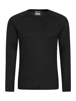 Mountain Warehouse Black Talus Mens Round Neck Thermal Top