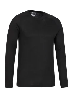 Mountain Warehouse Black Talus Mens Round Neck Thermal Top
